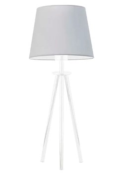 Lampka nocna z abażurem na białym stelażu - EX913-Berges - 18 kolorów ze sklepu Edinos.pl w kategorii Lampy stołowe - zdjęcie 172205138