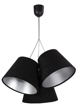 Czarno-srebrna welurowa lampa wisząca stożki - EXX69-Novida ze sklepu Edinos.pl w kategorii Lampy wiszące - zdjęcie 172206256