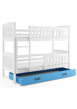 Drewniane łóżko z niebieską szufladą 90x200 - Elize 3X ze sklepu Edinos.pl w kategorii Łóżka dziecięce - zdjęcie 172206465