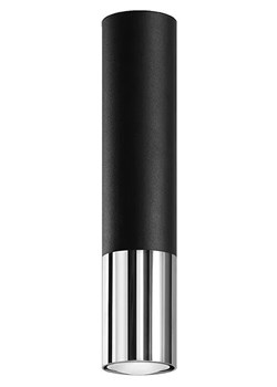 Czarno-chromowany plafon tuba E4-E47 ze sklepu Edinos.pl w kategorii Lampy sufitowe - zdjęcie 172206699