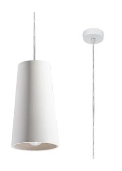Biała stożkowa lampa wisząca - EXX241-Guleva ze sklepu Edinos.pl w kategorii Lampy wiszące - zdjęcie 172206779