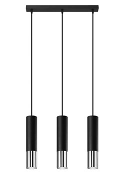 Czarno-chromowana potrójna lampa wisząca tuba - EXX246-Loper ze sklepu Edinos.pl w kategorii Lampy wiszące - zdjęcie 172206785