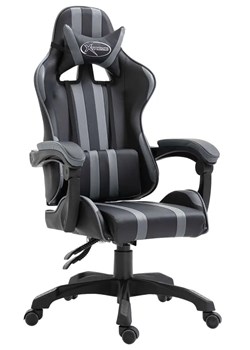 Szare obrotowe krzesło gamingowe - Davo ze sklepu Edinos.pl w kategorii Krzesła do biurka - zdjęcie 172207227