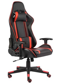 Czarno-czerwony fotel gamingowy - Libar ze sklepu Edinos.pl w kategorii Krzesła biurowe - zdjęcie 172207319