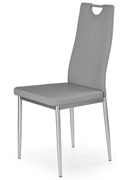 Popielate metalowe krzesło tapicerowane - Vulpin ze sklepu Edinos.pl w kategorii Krzesła - zdjęcie 172207426