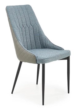 Niebieskie tapicerowane pikowane krzesło - Feliso ze sklepu Edinos.pl w kategorii Krzesła - zdjęcie 172207586