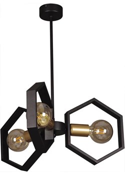 Czarna loftowa lampa wisząca - S060-Gesta ze sklepu Edinos.pl w kategorii Lampy wiszące - zdjęcie 172207845