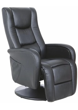 Rozkładany fotel wypoczynkowy z masażem Litos - czarny ze sklepu Edinos.pl w kategorii Fotele - zdjęcie 172208007