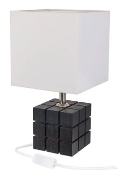 Czarna drewniana lampka stołowa kostka - S230-Revila ze sklepu Edinos.pl w kategorii Lampy stołowe - zdjęcie 172208826