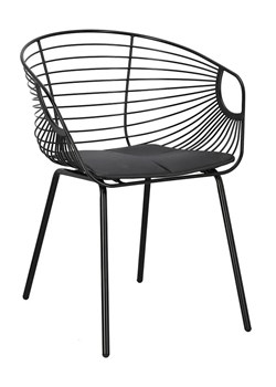 Czarne metalowe krzesło z poduszką - Rotaro ze sklepu Edinos.pl w kategorii Krzesła - zdjęcie 172209169