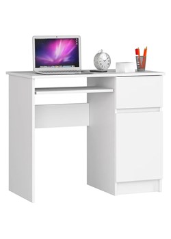 Białe biurko klasyczne 90 cm z półkami i szufladą - Strit 4X ze sklepu Edinos.pl w kategorii Biurka i sekretarzyki - zdjęcie 172209355