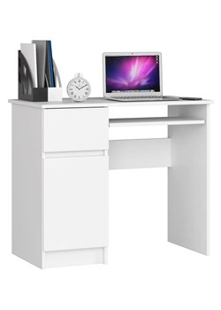 Białe biurko proste z szufladą - Strit 3X ze sklepu Edinos.pl w kategorii Biurka i sekretarzyki - zdjęcie 172209358