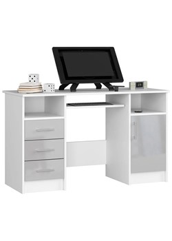 Biało-metaliczne biurko komputerowe połysk - Delian 4X ze sklepu Edinos.pl w kategorii Biurka i sekretarzyki - zdjęcie 172209385