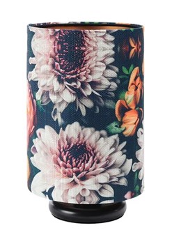 Czarna lampka w kwiaty na szafkę nocną - S384 W4-N42 ze sklepu Edinos.pl w kategorii Lampy stołowe - zdjęcie 172211059