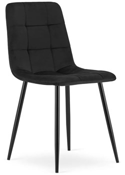Zestaw czarnych krzeseł aksamitnych 4 szt. - Fabiola ze sklepu Edinos.pl w kategorii Krzesła - zdjęcie 172211186
