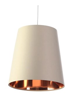 Kremowa lampa wisząca z abażurem rose gold - S405-Arva ze sklepu Edinos.pl w kategorii Lampy wiszące - zdjęcie 172211278