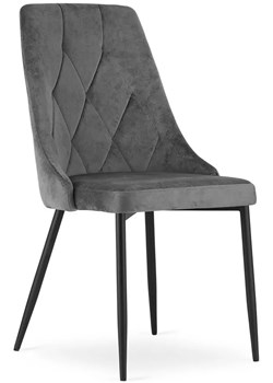 Zestaw ciemnoszarych aksamitnych tapicerowanych krzeseł 4 szt. - Imre ze sklepu Edinos.pl w kategorii Krzesła - zdjęcie 172211609