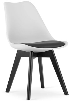 Zestaw białych krzeseł skandynawskich z czarną poduszką 4 szt. - Asaba 4S ze sklepu Edinos.pl w kategorii Krzesła - zdjęcie 172211686