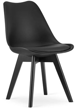 Komplet czarnych krzeseł kuchennych z czarną podstawą 4 szt. - Asaba 4S ze sklepu Edinos.pl w kategorii Krzesła - zdjęcie 172211698