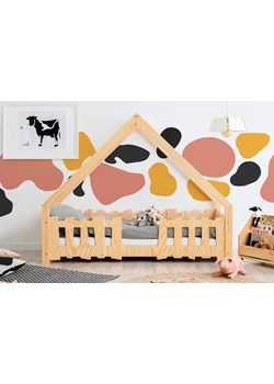 Skandynawskie łóżko domek z barierką - Torux ze sklepu Edinos.pl w kategorii Łóżka dziecięce - zdjęcie 172211788