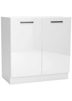 Biała stojąca szafka z podwójnym frontem - Elora 13X 80 cm połysk ze sklepu Edinos.pl w kategorii Meble kuchenne - zdjęcie 172212467