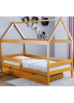 Skandynawskie drewniane łóżko domek z szufladą, olcha - Petit 4X 190x80 cm ze sklepu Edinos.pl w kategorii Łóżka dziecięce - zdjęcie 172213056