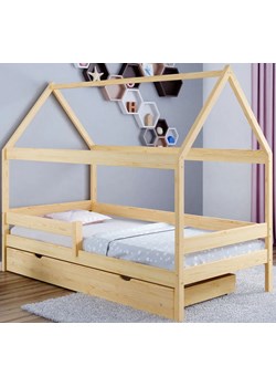 Pojedyncze łóżko dziecięce domek, sosna - Petit 4X 190x80 cm ze sklepu Edinos.pl w kategorii Łóżka dziecięce - zdjęcie 172213068