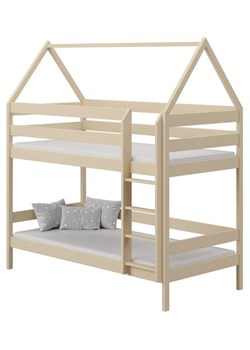 Łóżko domek piętrowe dla 2 dzieci, waniliowy - Zuzu 3X 160x80 cm ze sklepu Edinos.pl w kategorii Łóżka dziecięce - zdjęcie 172213697