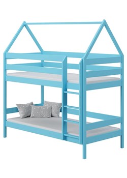 Niebieskie łóżko dziecięce piętrowe typu domek - Zuzu 3X 180x90 cm ze sklepu Edinos.pl w kategorii Łóżka dziecięce - zdjęcie 172213739