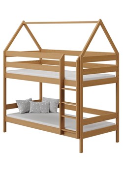 Skandynawskie łóżko dziecięce piętrowe domek, olcha - Zuzu 3X 180x90 cm ze sklepu Edinos.pl w kategorii Łóżka dziecięce - zdjęcie 172213746
