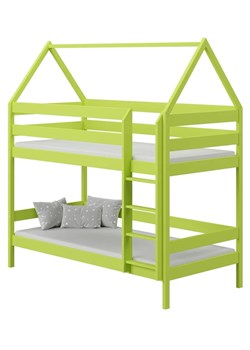 Zielone łóżko przypominające domek z materacami - Zuzu 3X 200x90 cm ze sklepu Edinos.pl w kategorii Łóżka dziecięce - zdjęcie 172213847