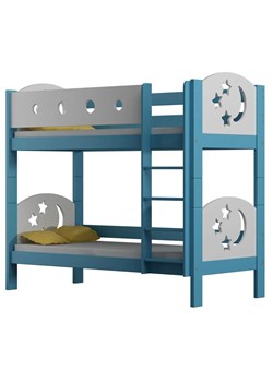 Niebieskie 2-osobowe łóżko z drabinką - Mimi 3X 180x80 cm ze sklepu Edinos.pl w kategorii Łóżka dziecięce - zdjęcie 172213917