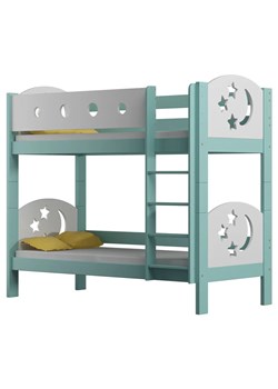 Łóżko dla dzieci z materacami i drabinką, turkusowy - Mimi 3X 180x80 cm ze sklepu Edinos.pl w kategorii Łóżka dziecięce - zdjęcie 172213927