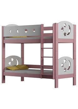 Różowe podwójne dziecięce z materacami i drabinką - Mimi 3X 190x80 cm ze sklepu Edinos.pl w kategorii Łóżka dziecięce - zdjęcie 172213949