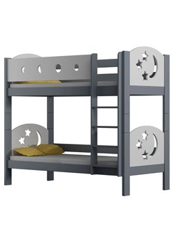 Szare piętrowe łóżko z materacami w komplecie - Mimi 3X 190x90 cm ze sklepu Edinos.pl w kategorii Łóżka dziecięce - zdjęcie 172213989