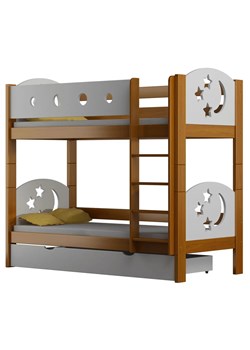 Łóżko piętrowe drewniane dla dzieci, olcha - Mimi 4X 160x80 cm ze sklepu Edinos.pl w kategorii Łóżka dziecięce - zdjęcie 172214007