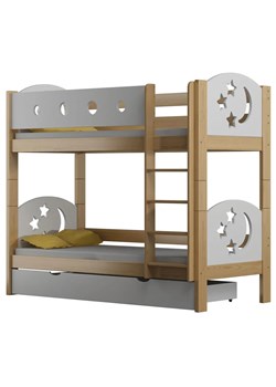 Dziecięce łóżko piętrowe z szufladą, sosna - Mimi 4X 180x90 cm ze sklepu Edinos.pl w kategorii Łóżka dziecięce - zdjęcie 172214026