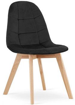 Komplet czarnych welurowych krzeseł kuchennych 4 szt. - Kiraz ze sklepu Edinos.pl w kategorii Krzesła - zdjęcie 172214266