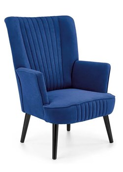 Granatowy stylowy fotel wypoczynkowy do czytania - Bovi ze sklepu Edinos.pl w kategorii Fotele - zdjęcie 172214325