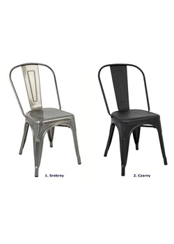 Metalowe krzesło do salonu srebrne - Riki 3X ze sklepu Edinos.pl w kategorii Krzesła - zdjęcie 172214856