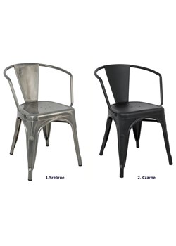 Industrialne krzesło metalowe do jadalni czarne  - Riki 4X ze sklepu Edinos.pl w kategorii Krzesła - zdjęcie 172214868