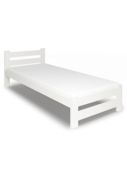 Białe pojedyncze łóżko z materacem 90x200 - Zinos ze sklepu Edinos.pl w kategorii Łóżka i materace - zdjęcie 172215256