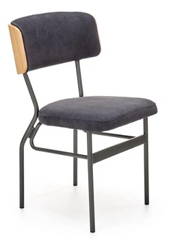 Czarne krzesło tapicerowane w stylu vintage D1-M61 ze sklepu Edinos.pl w kategorii Krzesła - zdjęcie 172216009