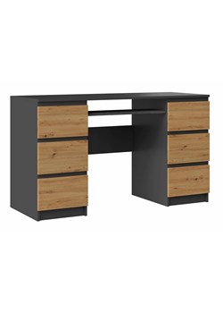 Nowoczesne biurko z szufladami antracyt + dąb artisan - Liner 2X ze sklepu Edinos.pl w kategorii Biurka i sekretarzyki - zdjęcie 172216408