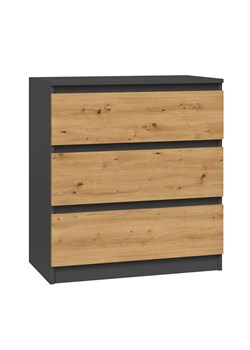 Niska komoda loft z szufladami antracyt + dąb artisan - Eliva ze sklepu Edinos.pl w kategorii Komody - zdjęcie 172216455