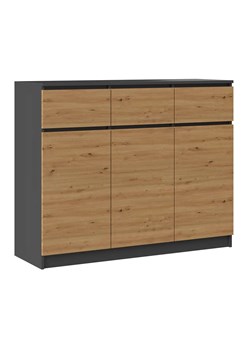 Industrialna komoda z drzwiczkami antracyt + dąb artisan K0-N07 ze sklepu Edinos.pl w kategorii Komody - zdjęcie 172216485
