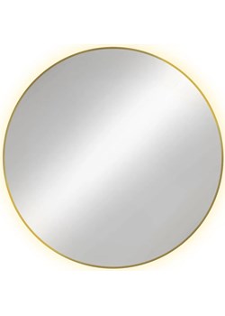Złote okrągłe lustro podświetlane wiszące - Krega 6 rozmiarów ze sklepu Edinos.pl w kategorii Lustra - zdjęcie 172217055
