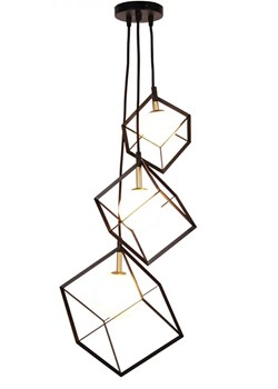 Potrójny żyrandol industrialny - K131-Cube ze sklepu Edinos.pl w kategorii Lampy wiszące - zdjęcie 172217515