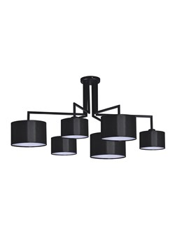 Czarna elegancka lampa sufitowa abażurowa - S964-Fario ze sklepu Edinos.pl w kategorii Lampy sufitowe - zdjęcie 172217885