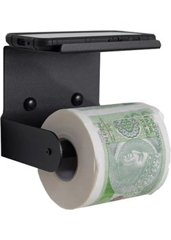 Metalowy uchwyt na papier toaletowy z półką - Prendi ze sklepu Edinos.pl w kategorii Akcesoria łazienkowe - zdjęcie 172218099